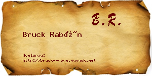Bruck Rabán névjegykártya